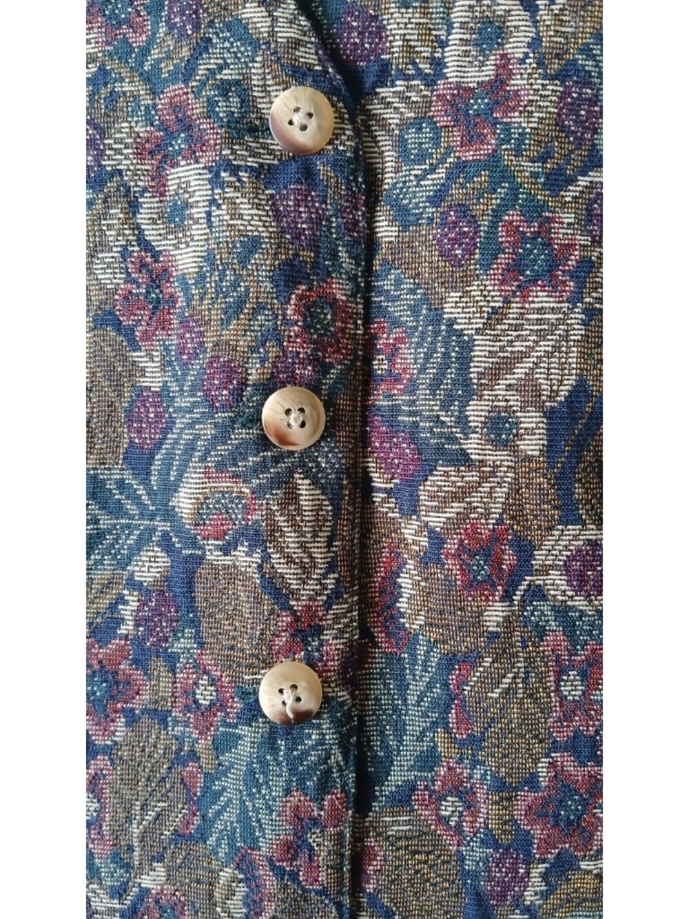 VTG Northern Traditions Floral Tapestry Vest Women’s Large Cottagecore Gobelin - Picture 5 of 8